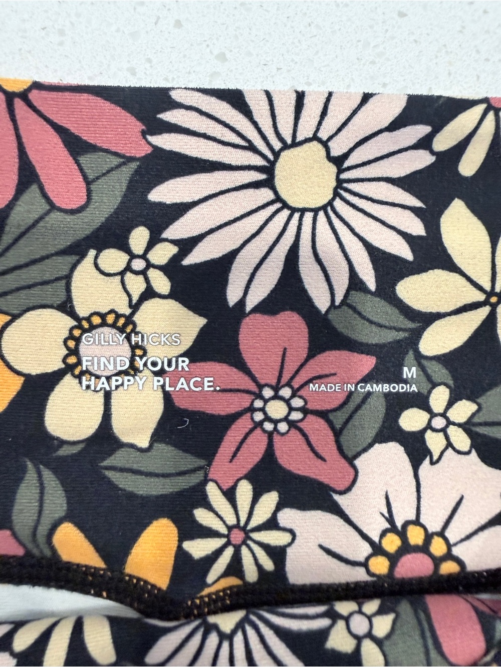 Y2K Floral Biker Shorts Retro Daisy Print Athleisure Mall Brand 70s-inspired Gym - Picture 3 of 7